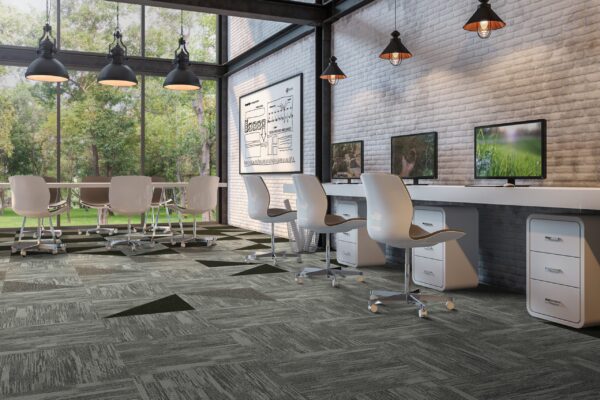 Loft,Style,Office,3d,Rendering,Image.there,Are,White,Brick,Wall,polished Loft style office 3d rendering image.There are white brick wall,polished concrete floor and black steel structure.Furnished with white furniture.There are large windows look out to see the nature