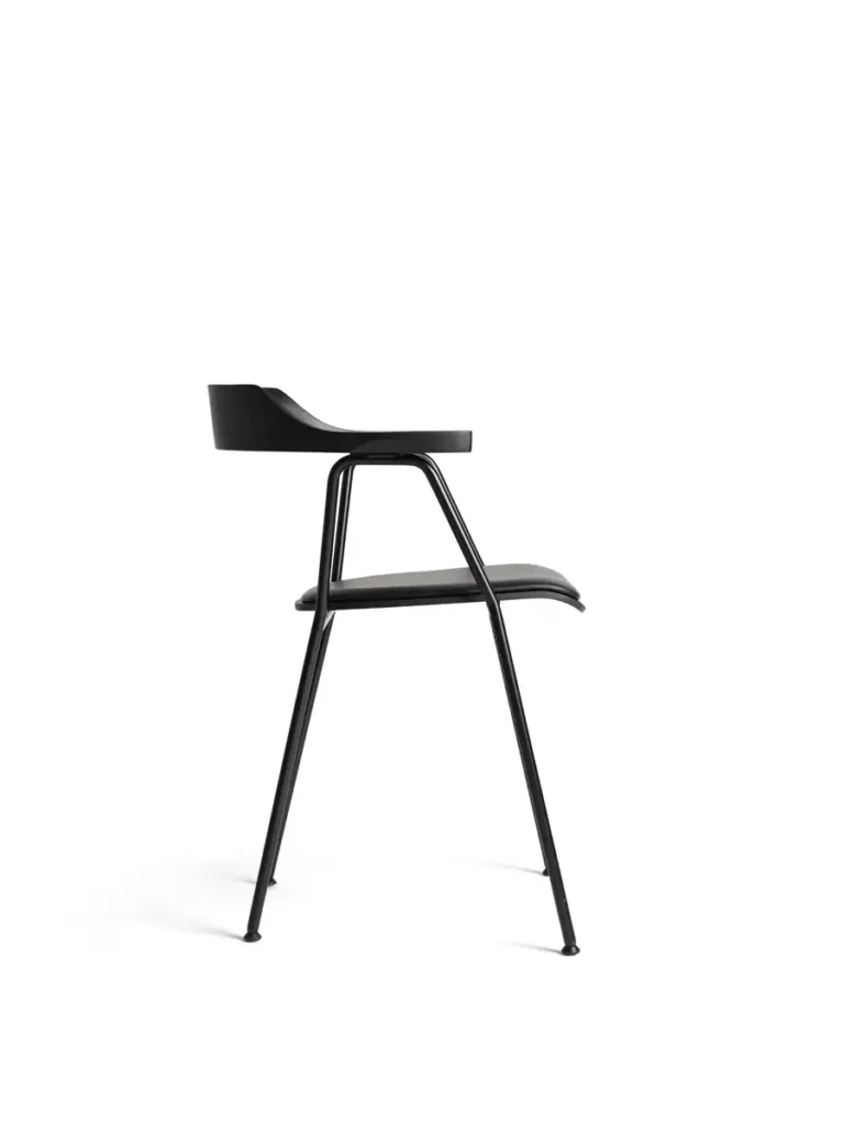 Rex81111_4455 Chair_black oak_offset upholstered seat_Mastrotto Linea nero